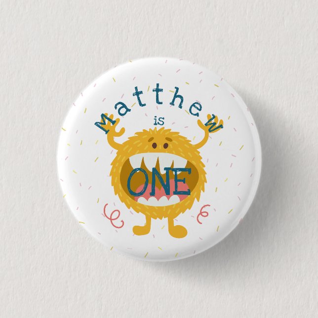 Customisable Cute Yellow Monster 3 Cm Round Badge (Front)