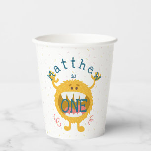 Customisable Cute Yellow Monster Paper Cups