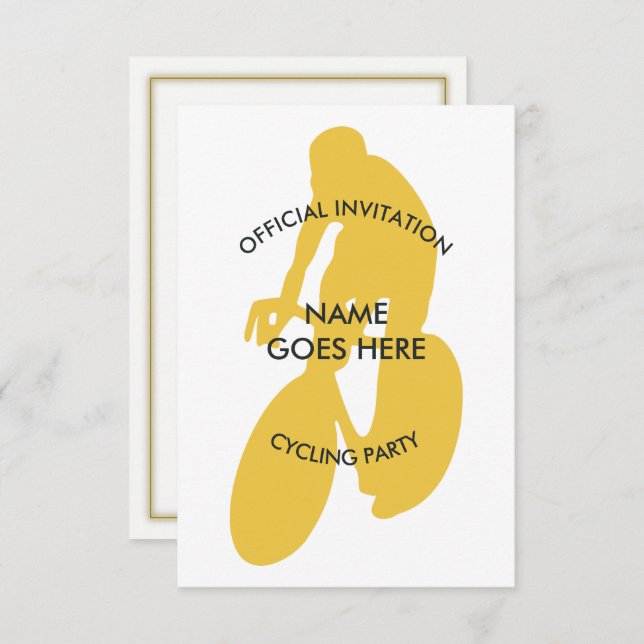 Customisable Cycling Party Invitation (Front/Back)