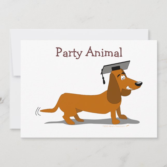 Customisable Dachshund Dog Graduation Template (Front)