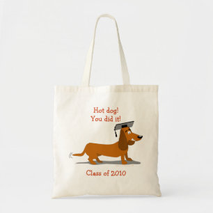 Customisable Dachshund Dog Graduation Template Tote Bag