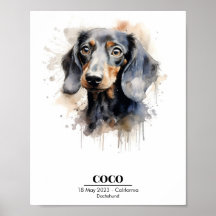 Customisable Dachshund Dog Poster