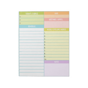 Customisable Daily Homeschool Schedule Notepad