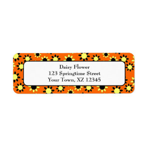 Customisable Daisies Return Address Label
