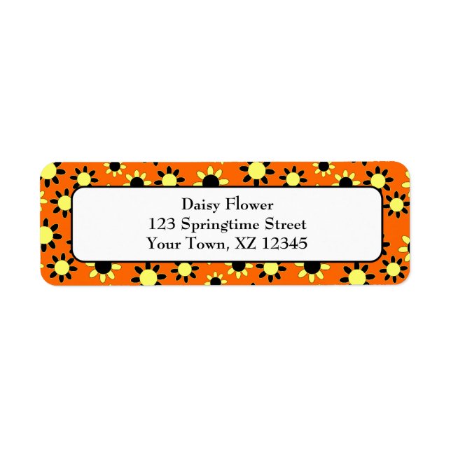 Customisable Daisies Return Address Label (Front)