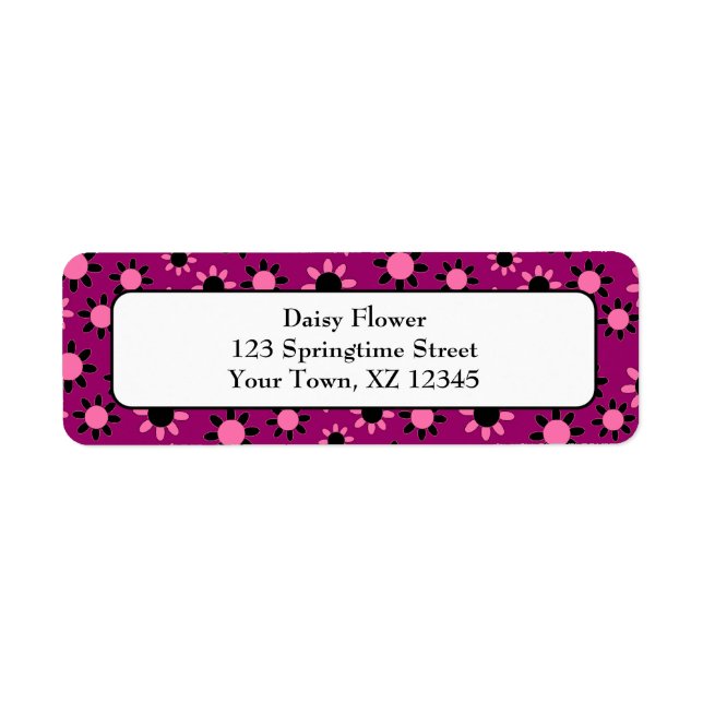 Customisable Daisies Return Address Label (Front)