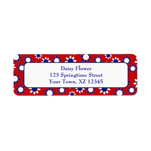 Customisable Daisies Return Address Label (Front)