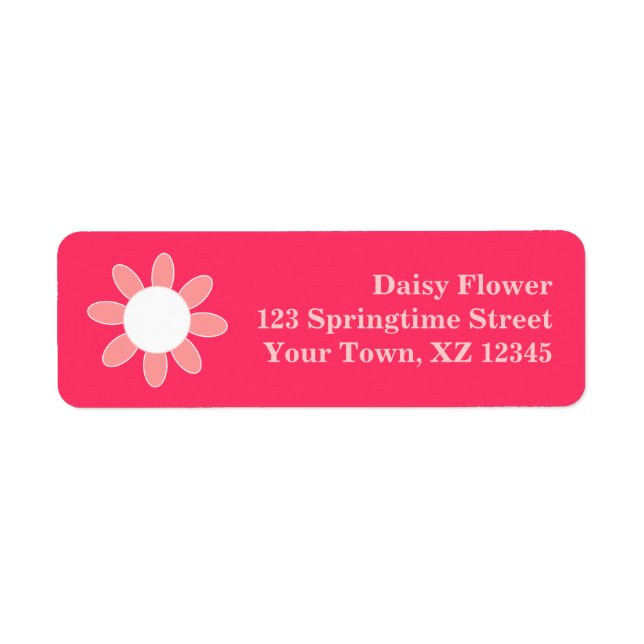 Customisable Daisy Return Address Label (Front)
