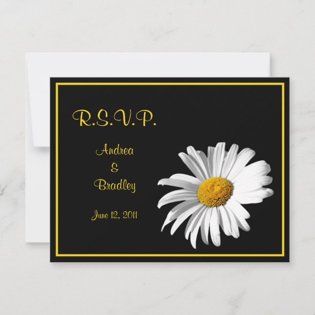 Customisable Daisy Wedding Response Card (Front)