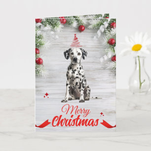 Customisable Dalmatian Christmas Greeting Card