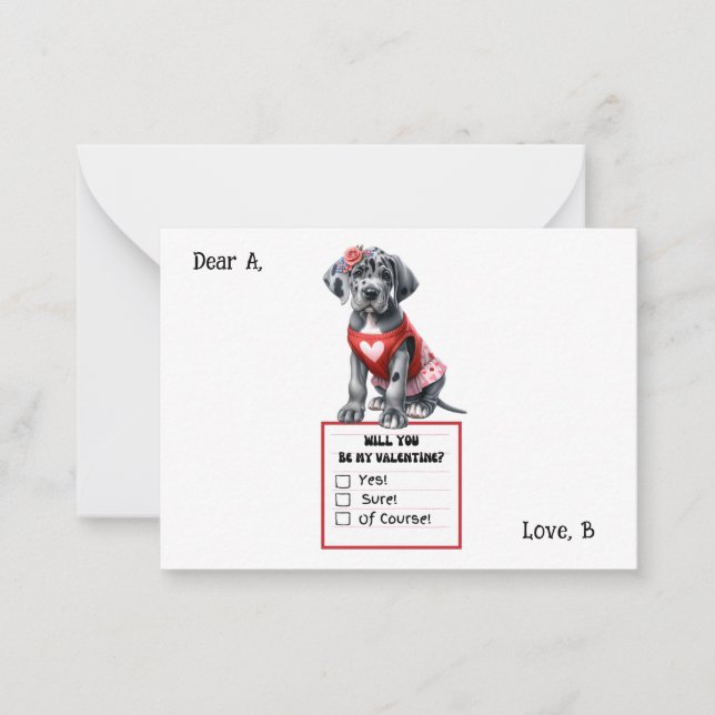 Customisable Dalmatian Dog Valentine Card (Front)