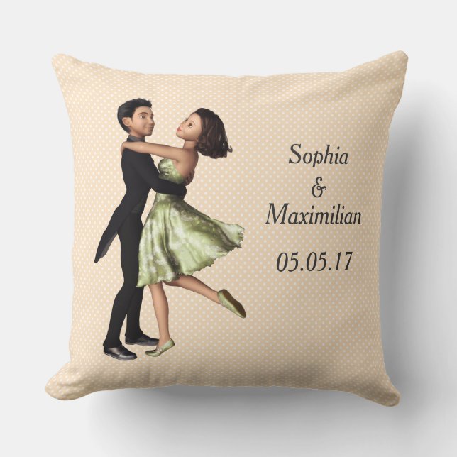 Customisable Dancing Couple Graphic Cushion (Front)