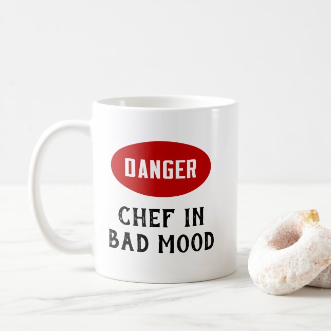 Customisable Danger Chef in Bad Mood Coffee Mug (With Donut)