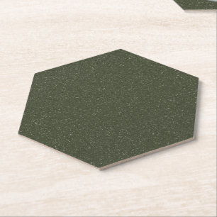Customisable Dark Moss Green Speckled Coaster