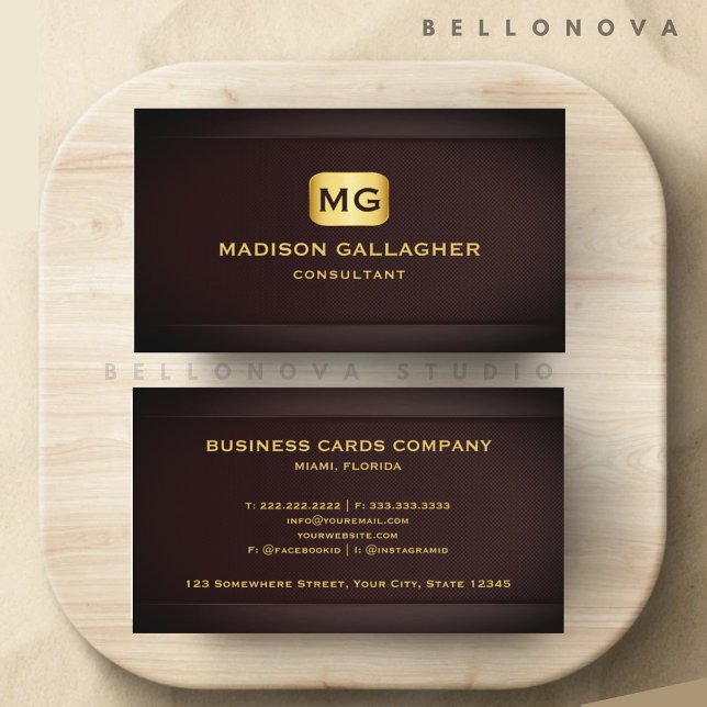 Customisable Dark Red Maroon Gold Professional Business Card (Customizable Dark Red Maroon Gold Professional Business Card)