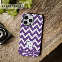 Customisable Dark Violet Purple White Chevron