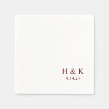Customisable date Monogram Cocktail Napkins