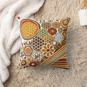 Customisable Decorative Throw Pillow   Honeycomb