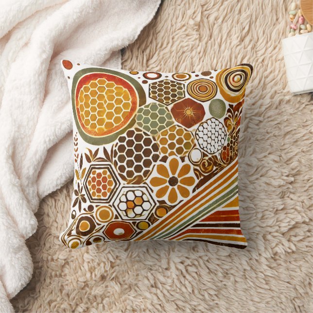 Customisable Decorative Throw Pillow | Honeycomb (Blanket)
