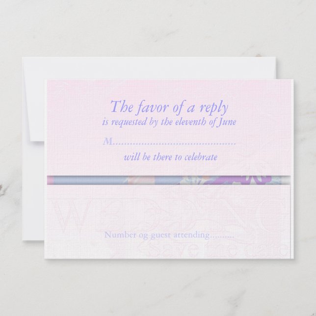 Customisable Delicate Wedding RSVP Response Card (Front)