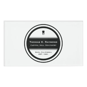 Customisable Dentistry Circle Name Tag