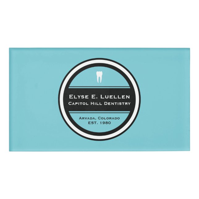 Customisable Dentistry Circle Name Tag (Front)