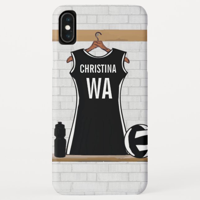 Customisable design netball black and white Case-Mate iPhone case (Back)