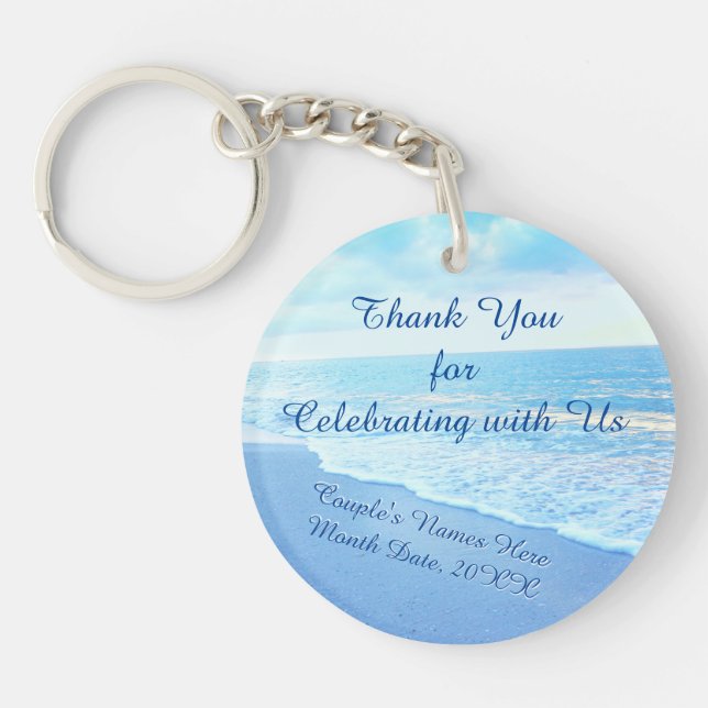 Customisable Destination Wedding Gifts for Guests Key Ring (Front)