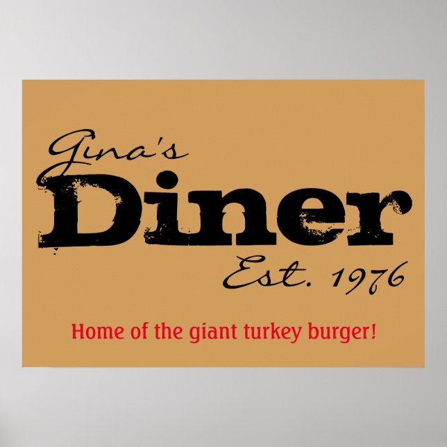 Customisable Diner Poster (Front)
