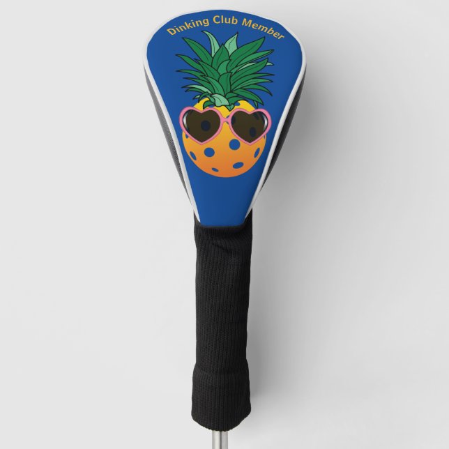 Customisable Dinking club, Pickleball pineapple Golf Head Cover (Front)
