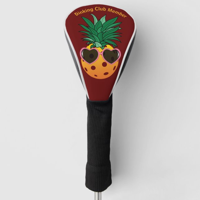 Customisable Dinking club, Pickleball pineapple  Golf Head Cover (Front)