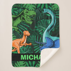  Customisable Dinosaur Kids Dino Jurassic Trex Boy Sherpa Blanket