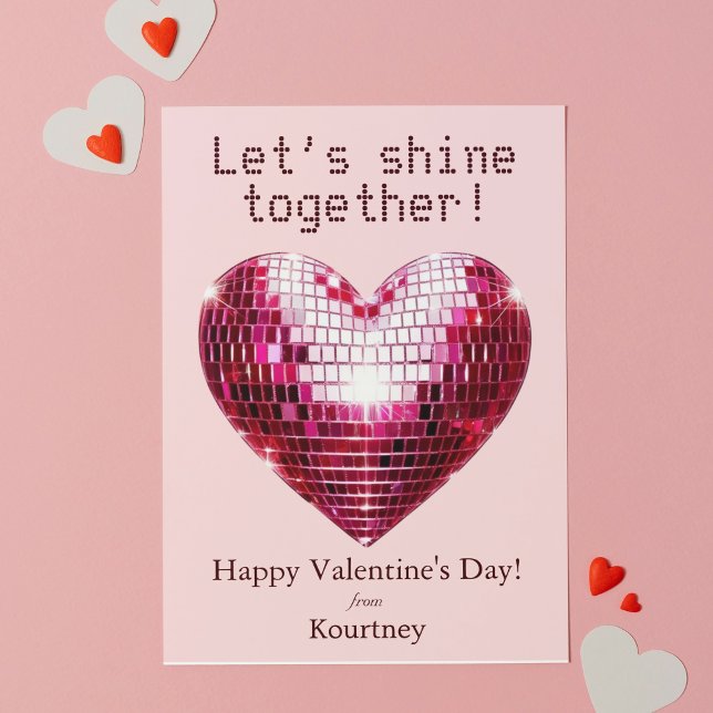 Customisable Disco Heart Valentine's Day Card (Customizable Disco Heart Valentine's Day Card)