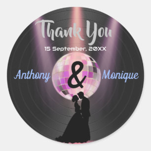 Customisable Disco Wedding Classic Round Sticker