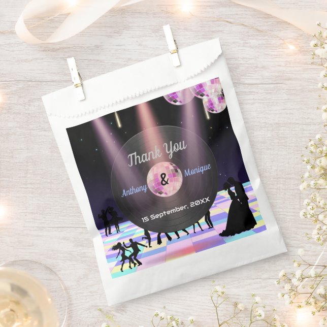 Customisable Disco Wedding  Favour Bag (Clipped)
