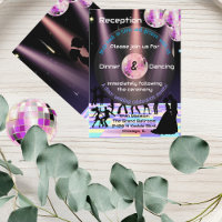 Customisable Disco Wedding Reception Card