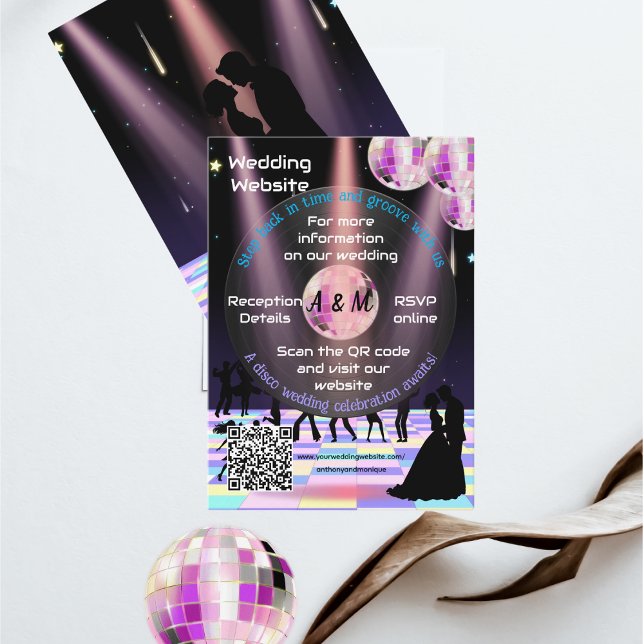 Customisable Disco Wedding Website Card (Creator Uploaded)