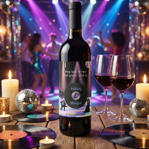 Customisable Disco Wedding Wine Label