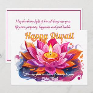 Customisable Diya Dreams Diwali Card