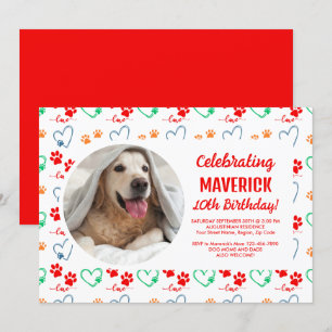 Customisable Dog Birthday Party Invitation