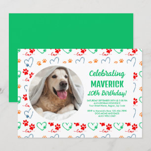 Customisable Dog Birthday Party Invitation