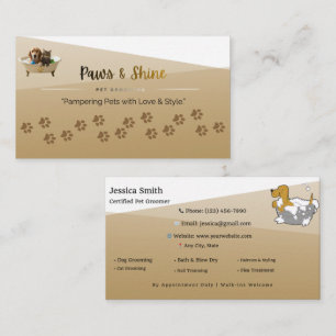 Customisable Dog & Cat Groomer Contact Card   Edit