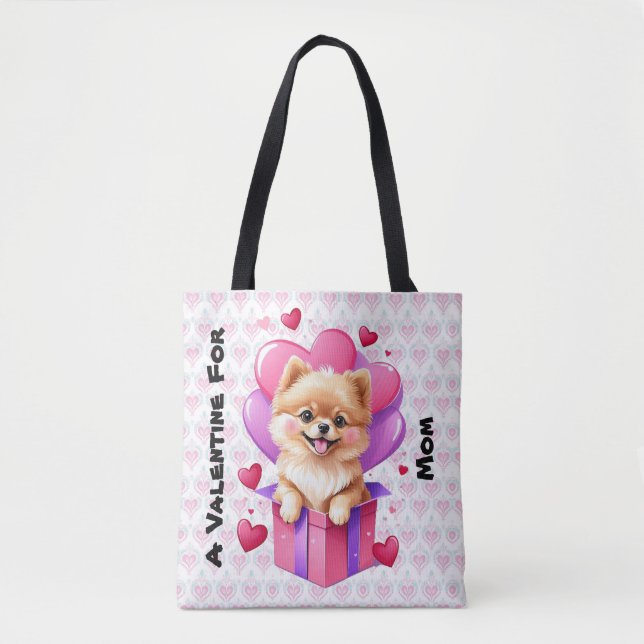 Customisable Dog Lover Valentine's Day Tote Bag (Front)