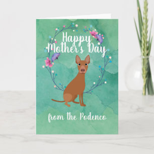 Customisable Dog Mum Mothers Day Floral Card