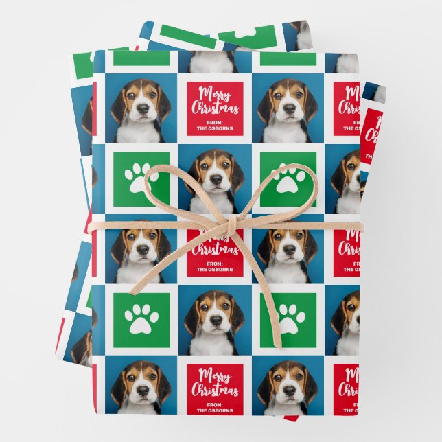 Customisable Dogs Christmas Wrapping Paper (In situ)