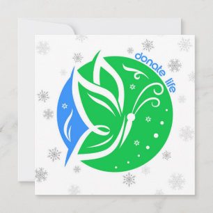 Customisable Donate Life Butterfly Donor Awareness Holiday Card