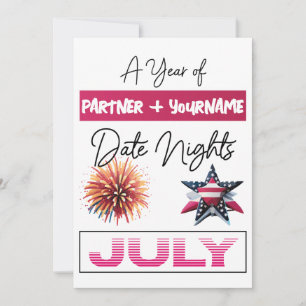 Customisable double-sided note card for July