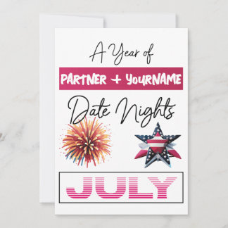 Customisable double-sided note card for July