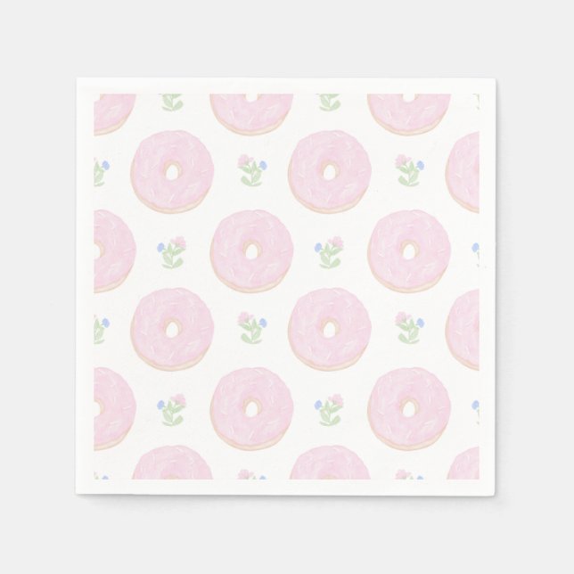 Customisable Doughnut Sweet First Birthday  Napkin (Front)