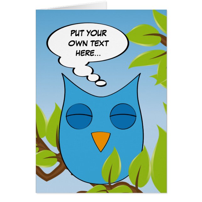 Customisable dreaming owl - multiple colours (Front)